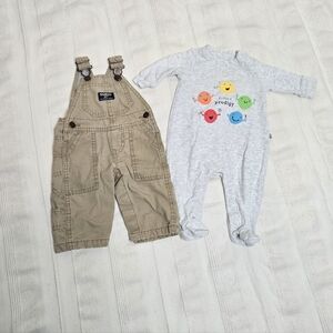 Vintage‎ OshKosh B'Gosh Vestbak Overalls Dungarees Baby Toddler Boy 3 Months Gap